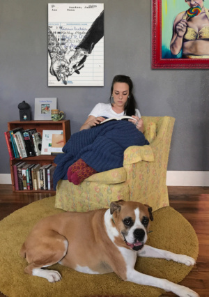 Heidi Pitre illustrates Jane Austen's Emma in pen and ink on vintage library card.