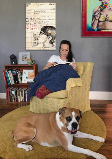 “David Sedaris” Upcycled Library Card Canvas Print