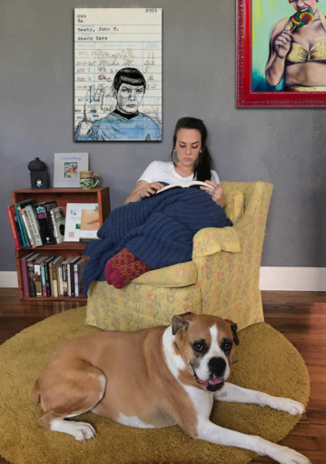 “Sharp Ears” Upcycled Library Card Canvas Print