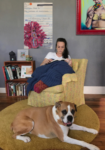 “Indians of Louisiana” Upcycled Library Card Canvas Print