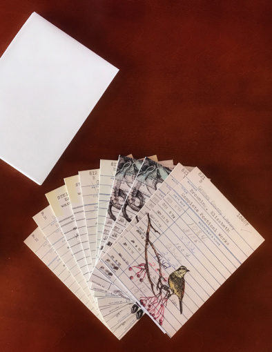 Library Card Notecard Set