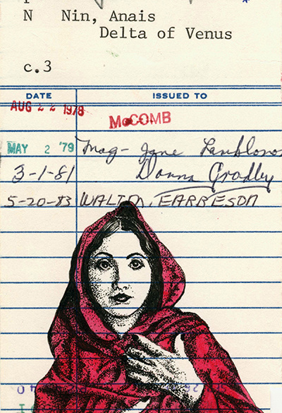 “Anias Nin” Upcycled Library Card Print