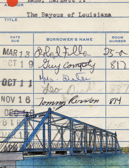 “Bayous of Louisiana” Upcycled Library Card Print