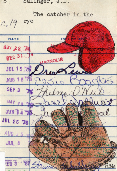 J. D. Salinger’s “The Catcher in the Rye” Upcycled Library Card Print