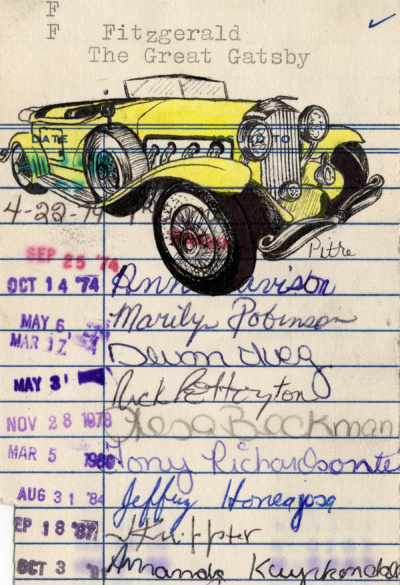 F. Scott Fitzgerald’s “The Great Gatsby” Upcycled Library Card Print