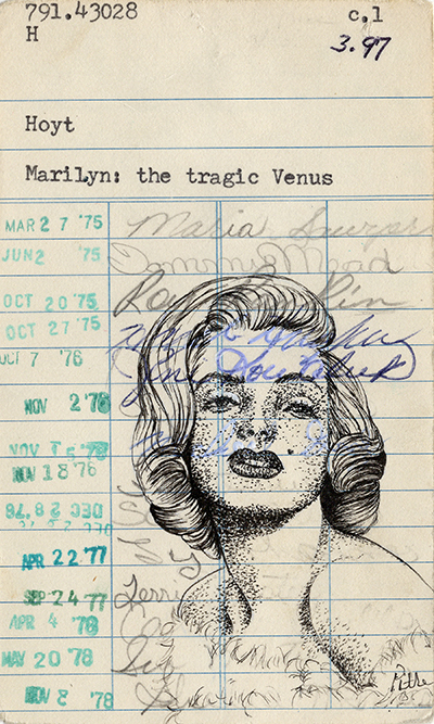 "Marilyn" Upcycled Library Card Canvas Print - Image 2