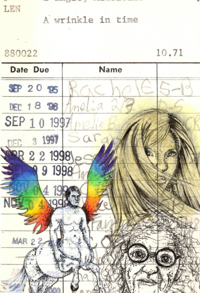 Madeleine L’Engle’s “A Wrinkle in Time” Upcycled Library Card Print