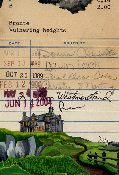 Emily Bronte’s “Wuthering Heights” Upcycled Library Card Print