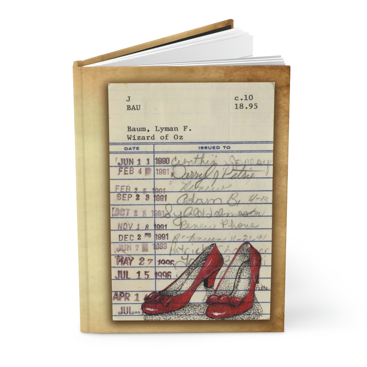 L. Frank Baum's "The Wizard of Oz" Upcycled Library Card Print - Image 3