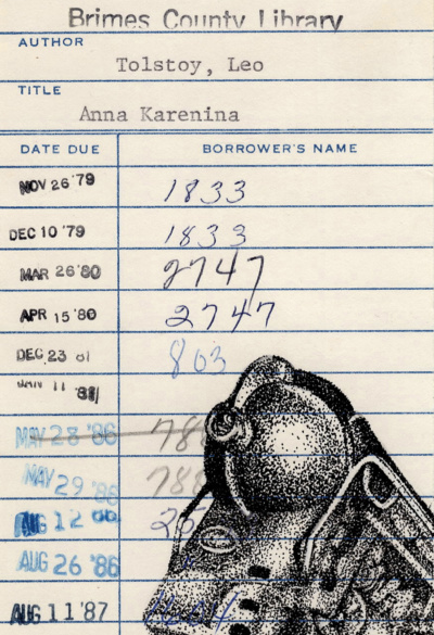 Leo Tolstoy’s “Anna Karenina” Upcycled Library Card Print