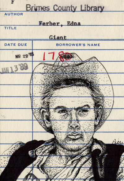 Edna Ferber’s “Giant” Upcycled Library Card Print