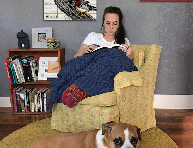 “Ducks” Upcycled Library Card Canvas Print