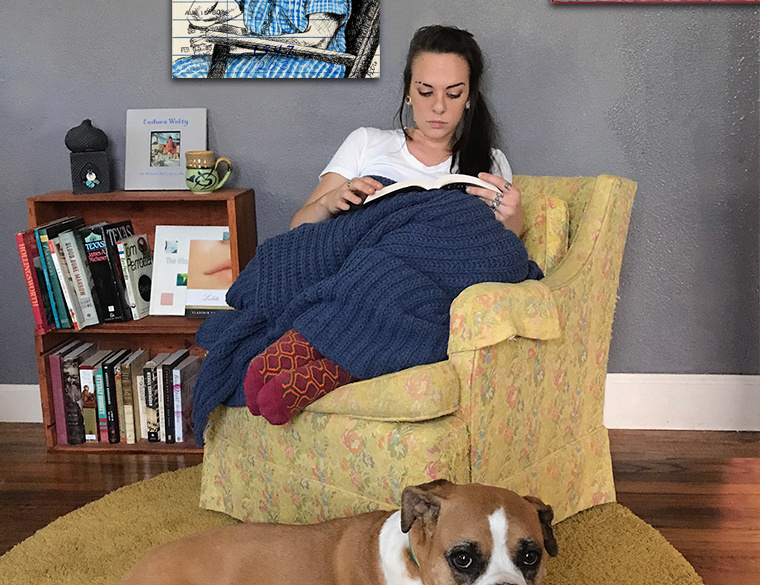 “The Optimist’s Daughter” Upcycled Library Card Canvas Print