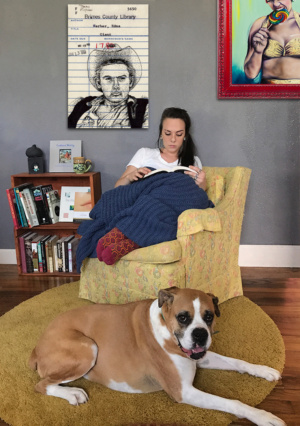 Heidi Pitre illustration of James Dean in pen and ink on an oversized canvas print from giant.