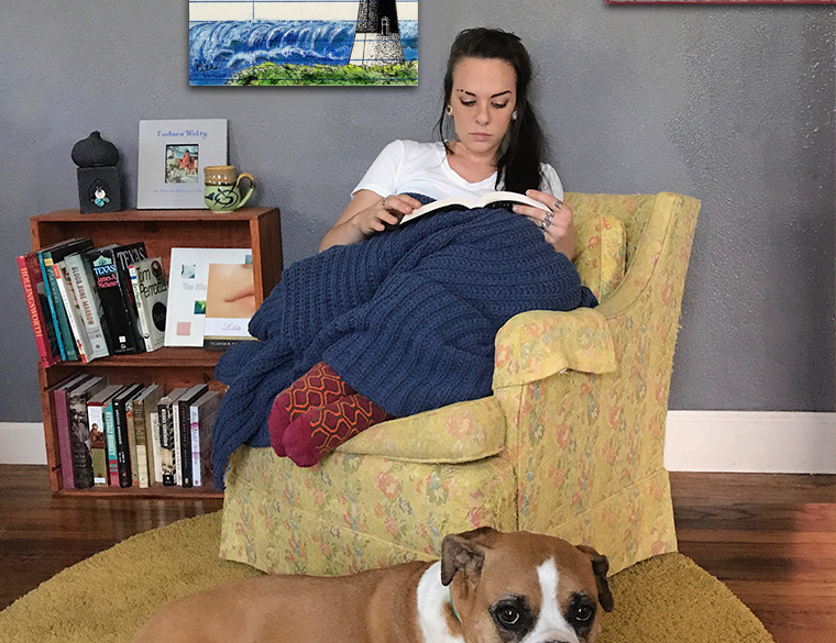 “To the Lighthouse” Upcycled Library Card Canvas Print