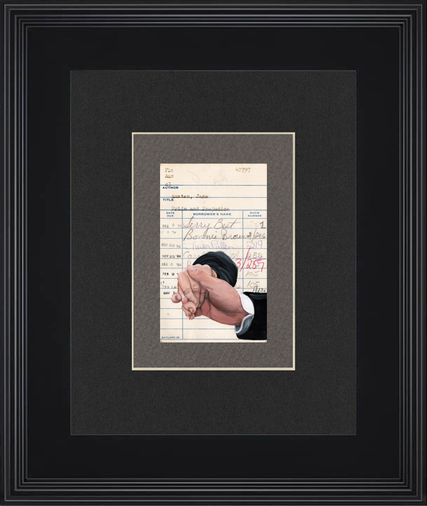 Jane Austen's “Pride and Prejudice" Upcycled Library Card Original
