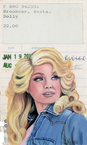 Anita Brookner's “Dolly" Upcycled Library Card Print